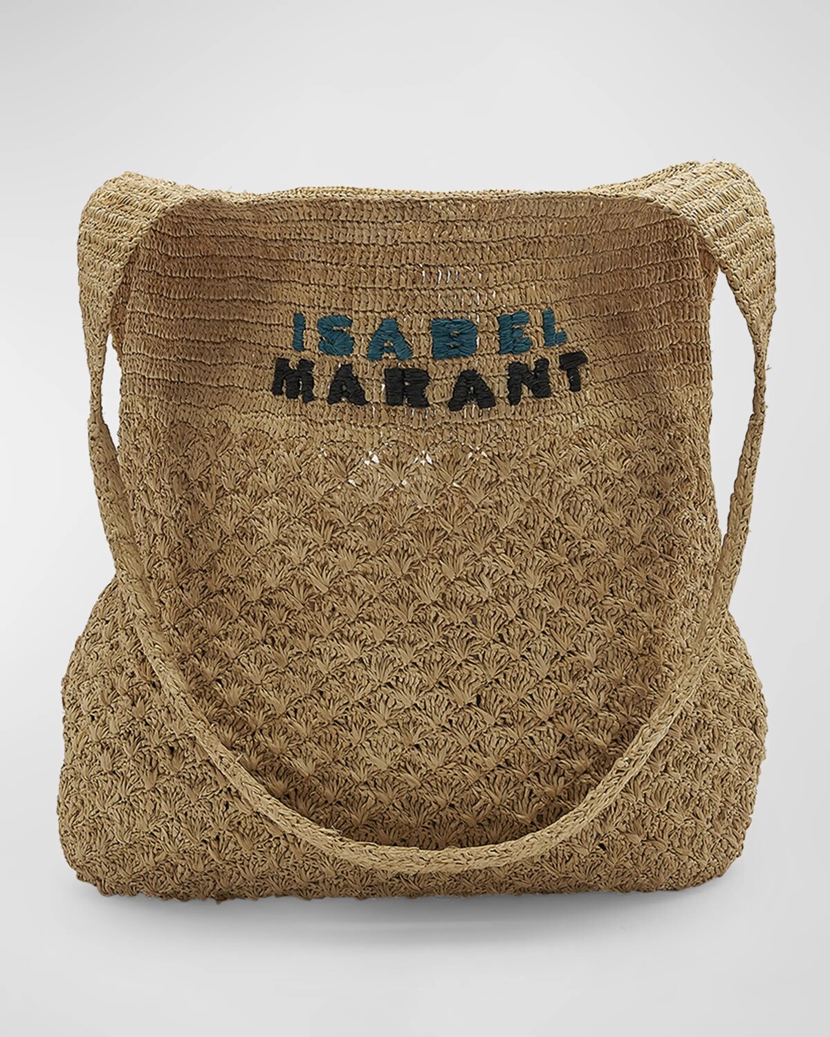 

Сумка на плечо из рафии среднего размера с логотипом Isabel Marant, цвет Natural