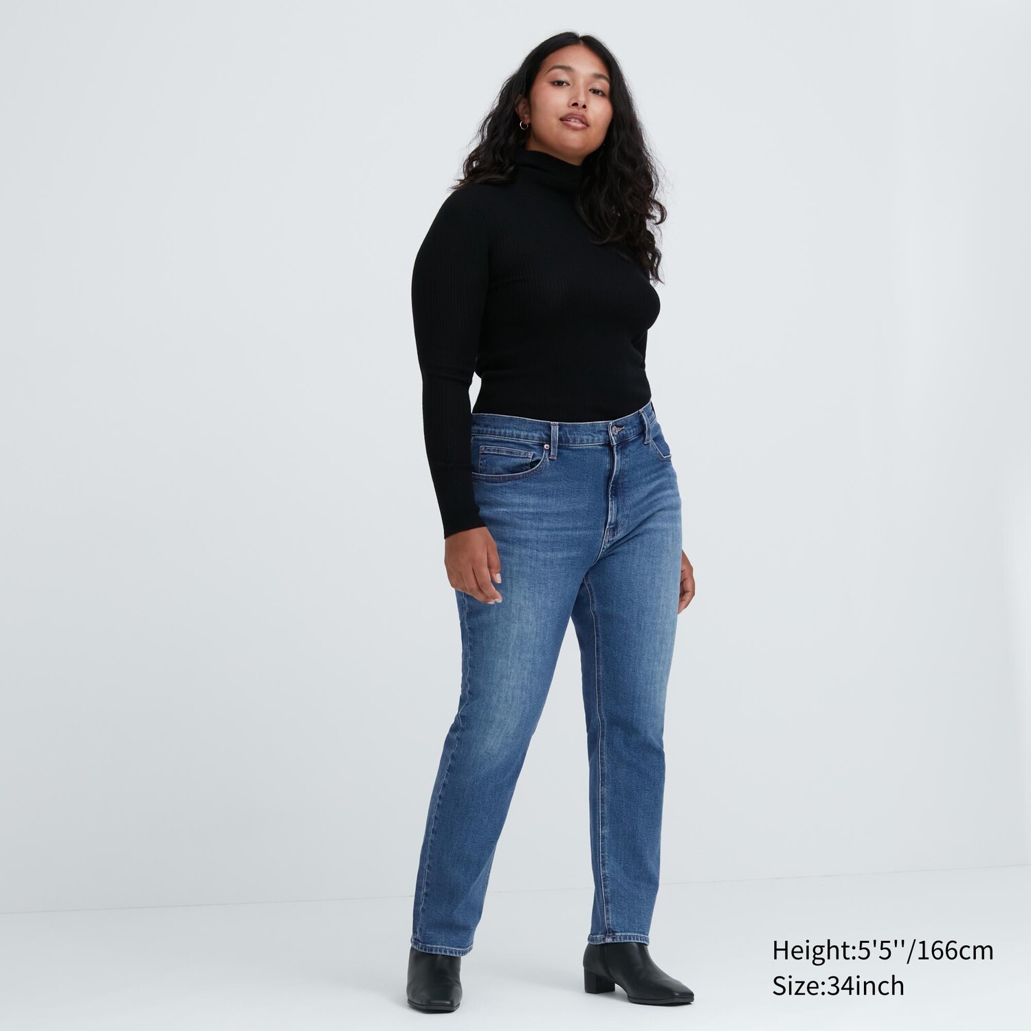 

Джинсы Uniqlo женские прямого кроя, синий