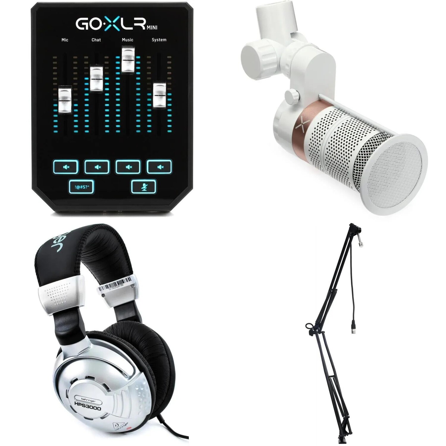

Мини-подкаст и потоковый комплект TC-Helicon GoXLR — белый