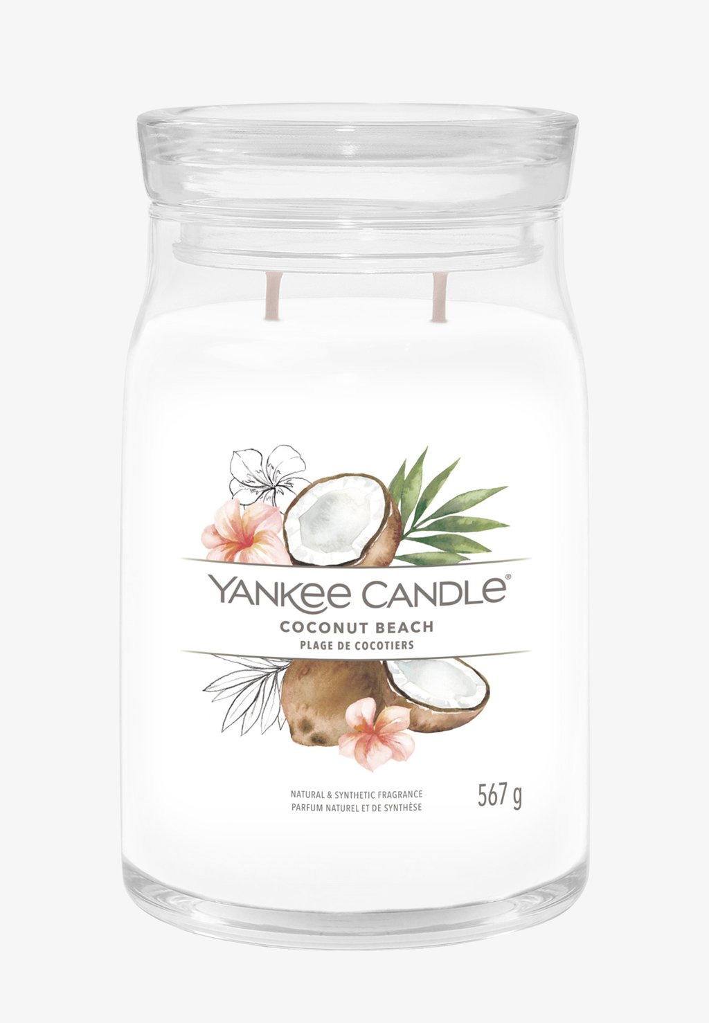 Ароматическая свеча Signature Large Jar Coconut Beach Yankee Candle, белый