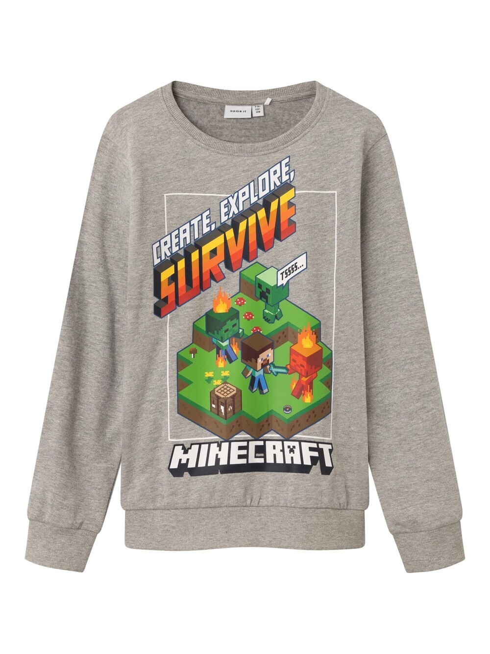 

Толстовка NAME IT Minecraft, пестрый серый