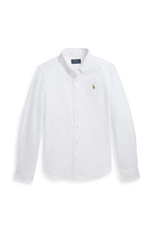 

Детская хлопковая рубашка Polo Ralph Lauren, белый