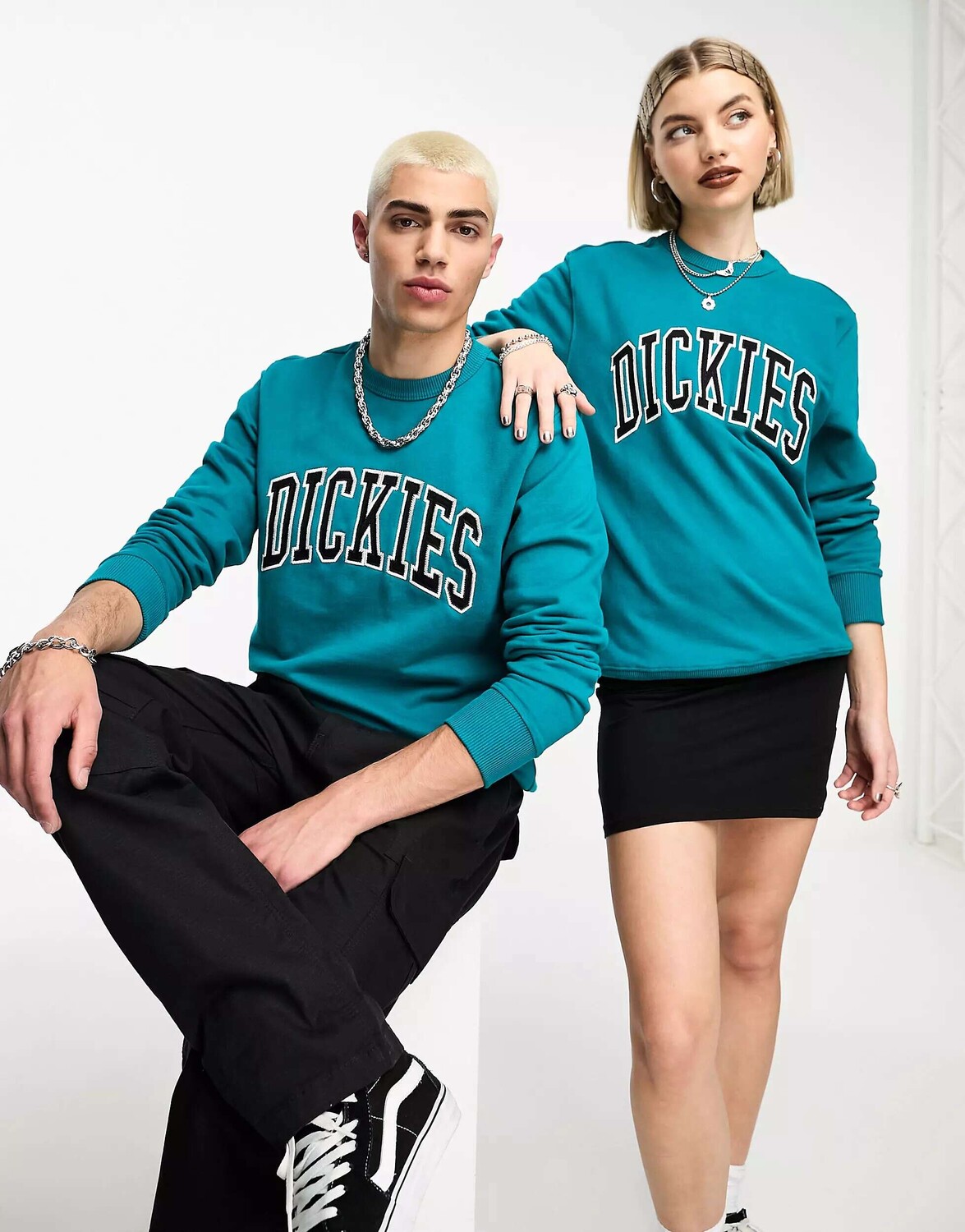 

Бирюзовая толстовка с вышитым логотипом Dickies aitkin varsity, Зеленый