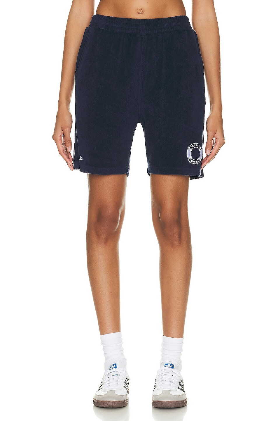 

Шорты Sporty & Rich X Hotel Du Cap Eden Roc Buoy Terry, цвет Navy & White