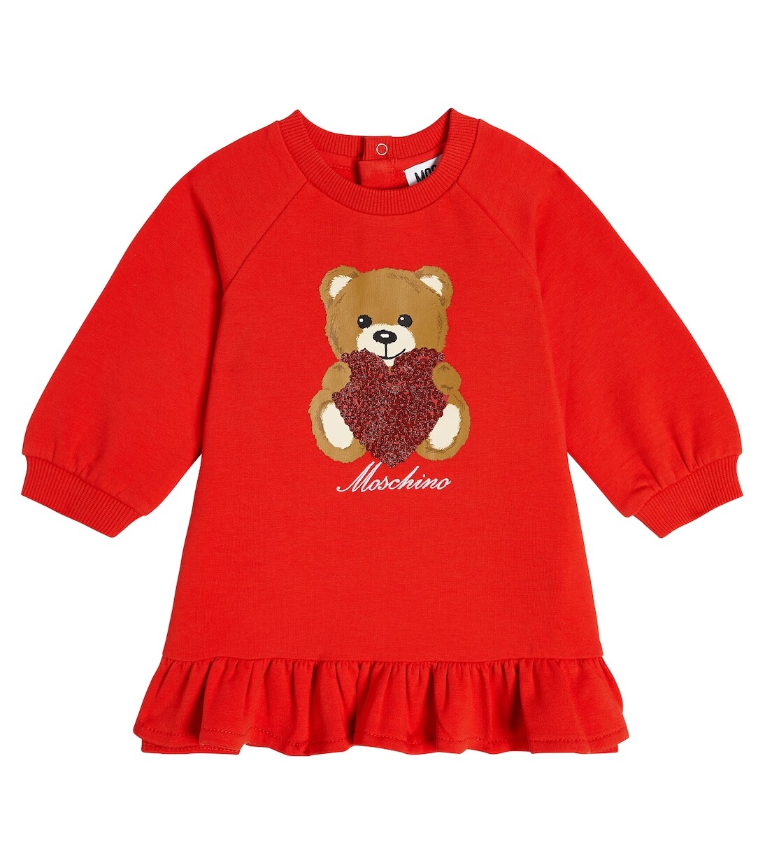

Платье baby teddy bear из смесового хлопка Moschino Kids, красный