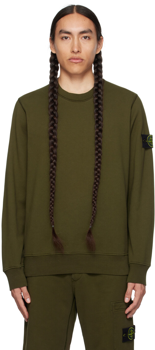 

Толстовка цвета хаки с круглым вырезом Stone Island