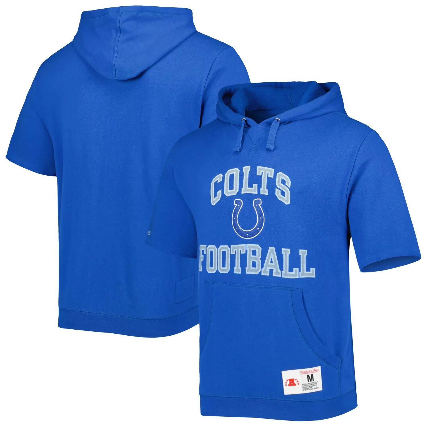 

Мужской пуловер с капюшоном с короткими рукавами Mitchell & Ness Royal Indianapolis Colts