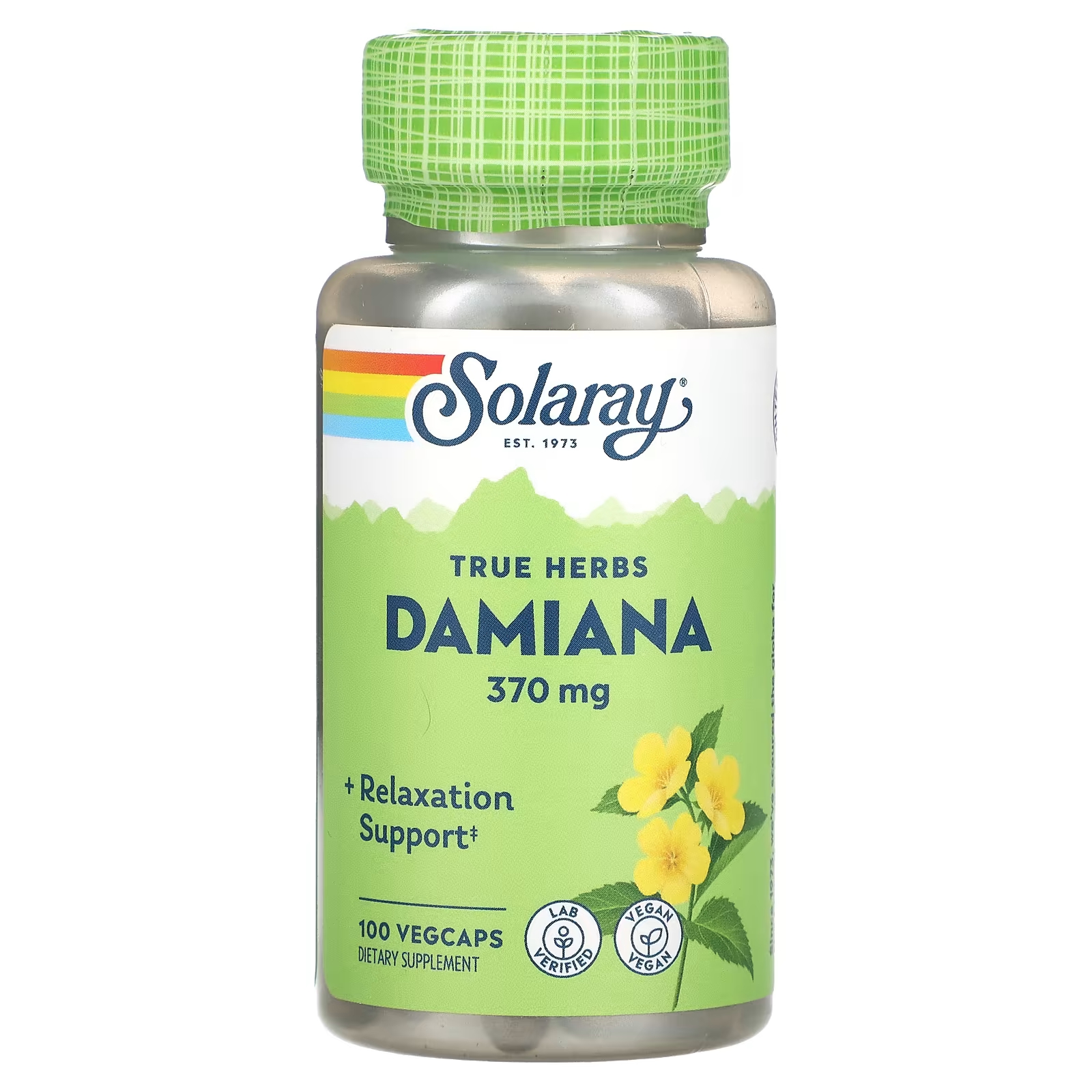 Solaray True Herbs Дамиана 370 мг 100 растительных капсул