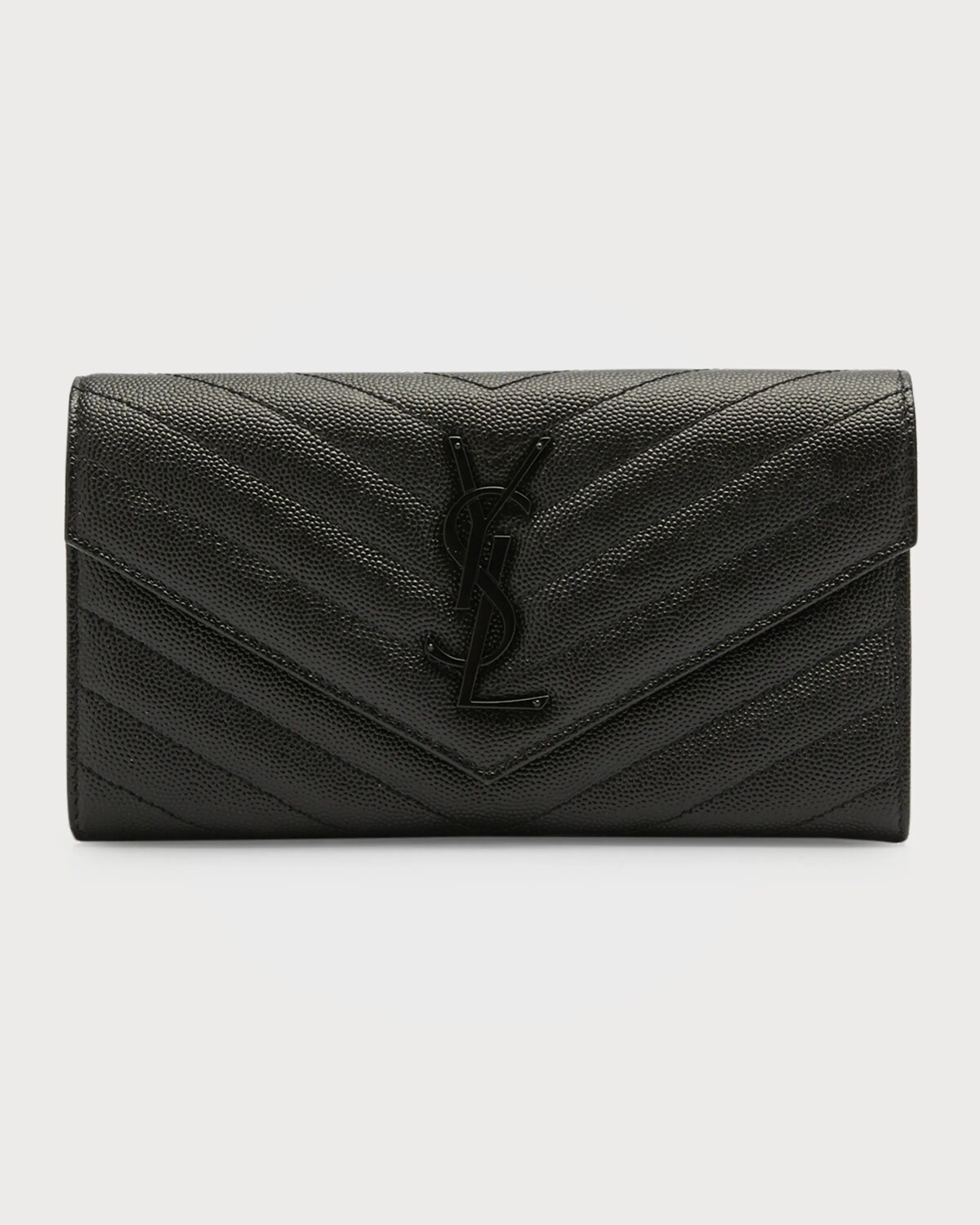 

Большой кошелек YSL Monogram из зерненой кожи Saint Laurent, цвет Black