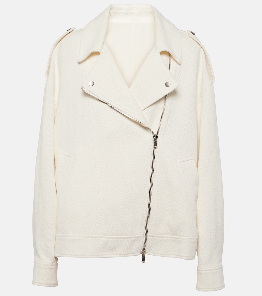 Байкерская куртка из хлопка и льна Brunello Cucinelli, белый брюки из хлопка и льна brunello cucinelli