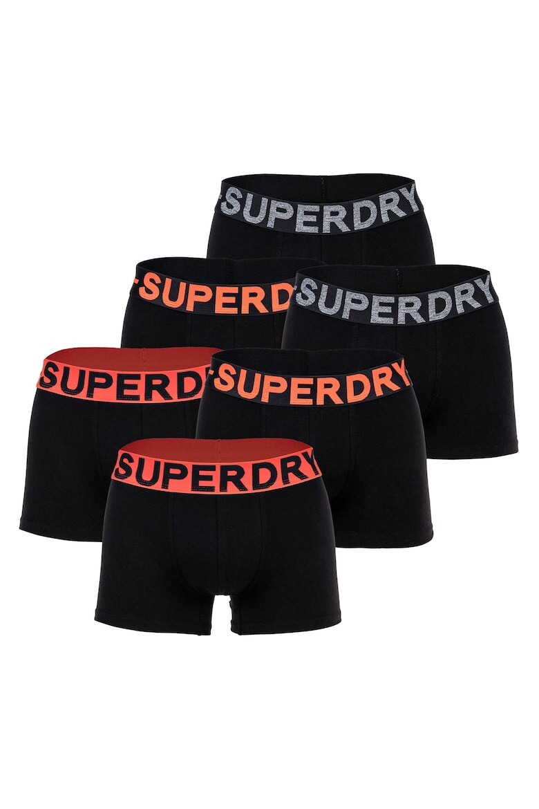 

Боксеры из органического хлопка с логотипом - 6 пар Superdry, черный