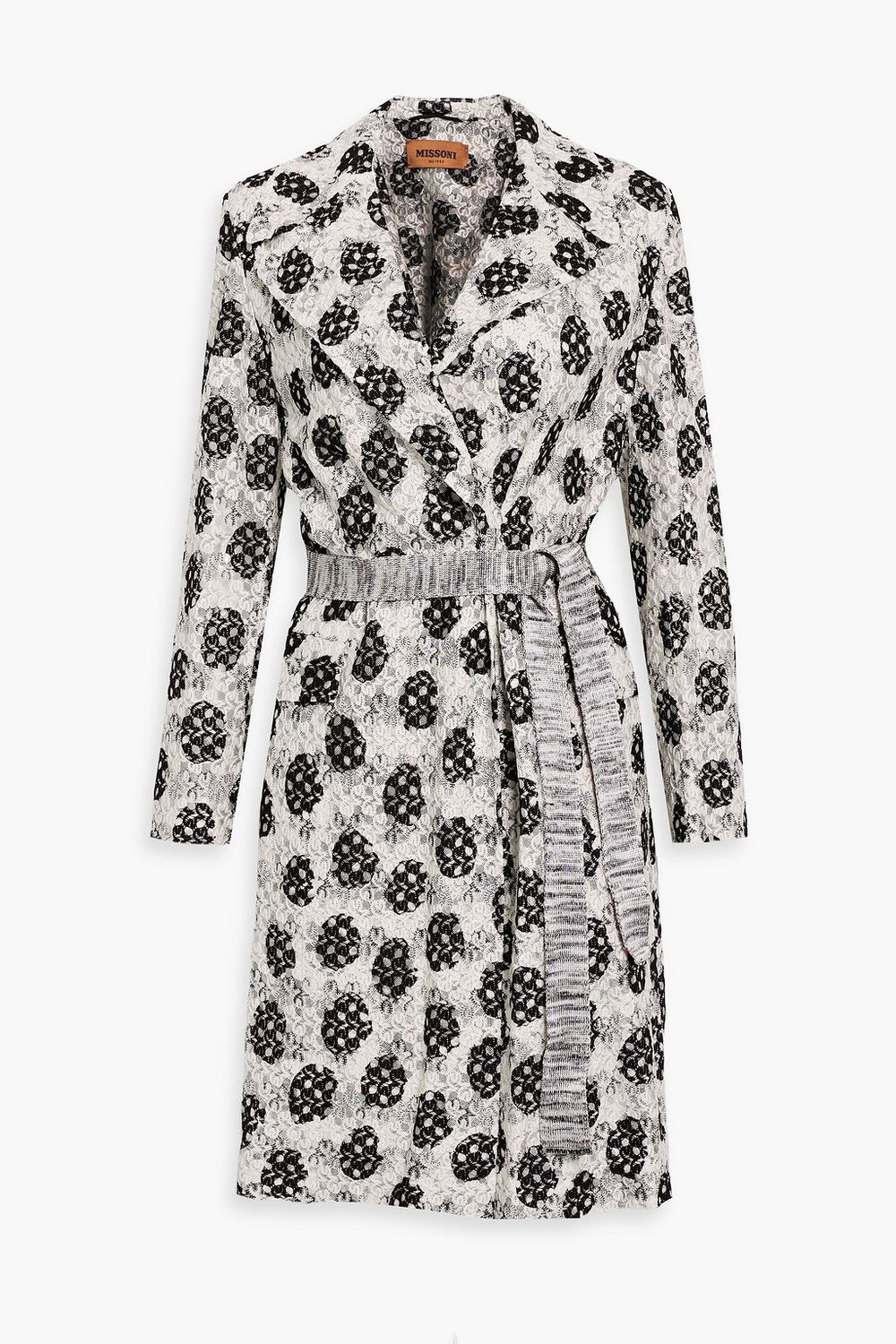 

Пальто крючком с поясом MISSONI, черный
