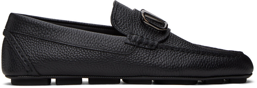 

Черные лоферы из зернистой телячьей кожи VLogo Signature Valentino Garavani, цвет Nero
