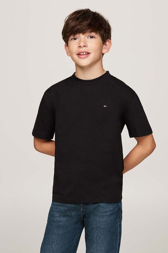 

Детская хлопковая футболка Tommy Hilfiger, черный