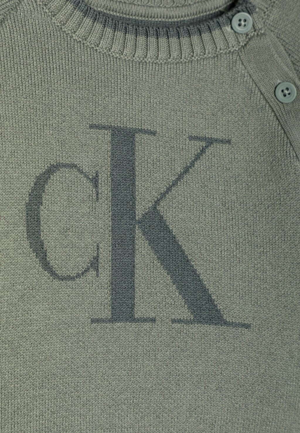 

Свитер Newborn Fluffy Monogram Logo Unisex Calvin Klein, оливковый