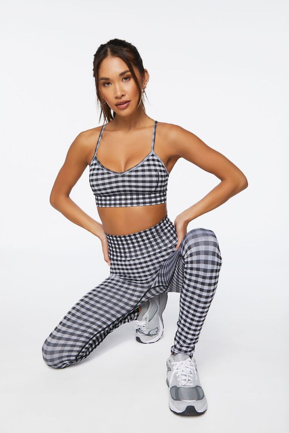 

Бесшовные леггинсы Active в мелкую клетку Forever 21, белый