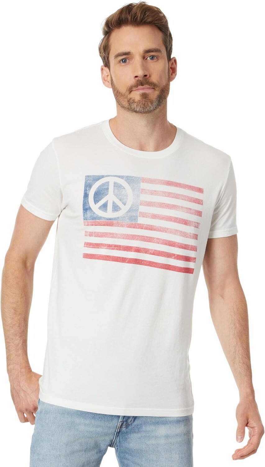 

Футболка с флагом мира Lucky Brand, цвет Blanc De Blanc