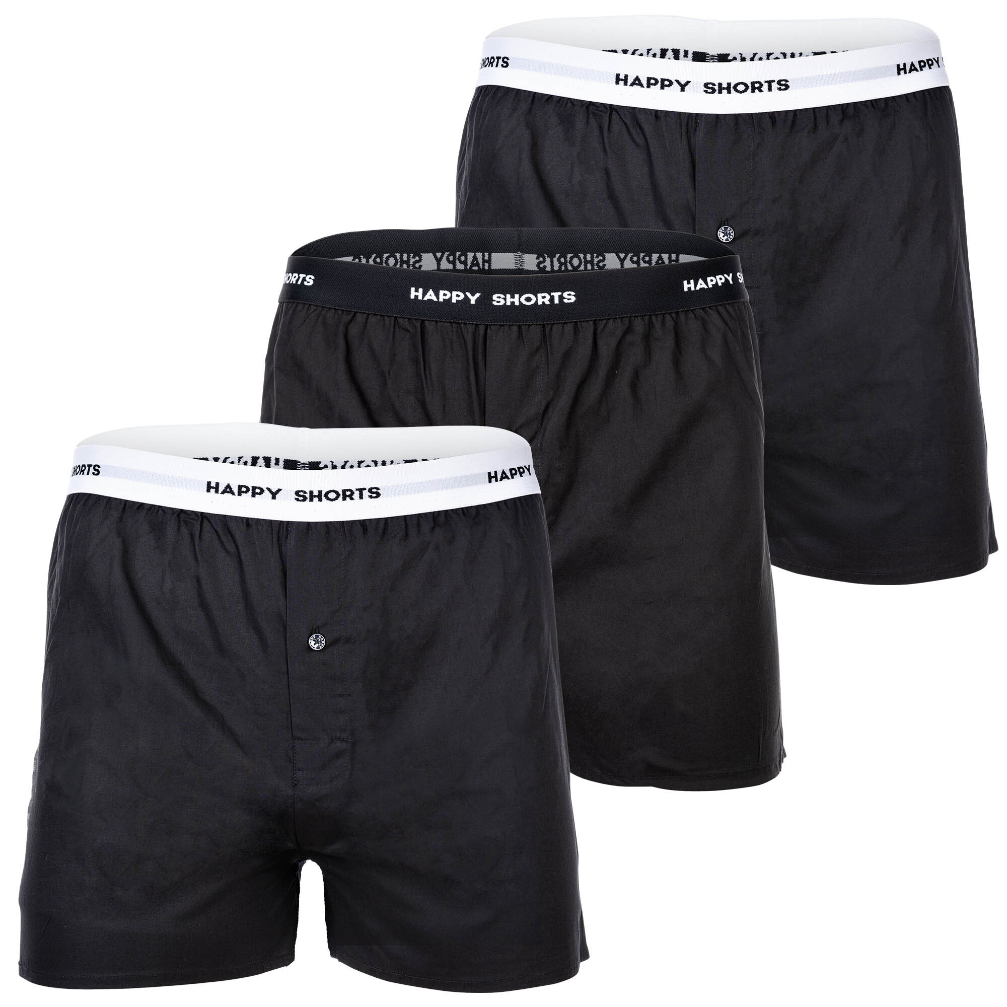 Боксеры Happy Shorts Web-Boxershorts 3 шт, черный