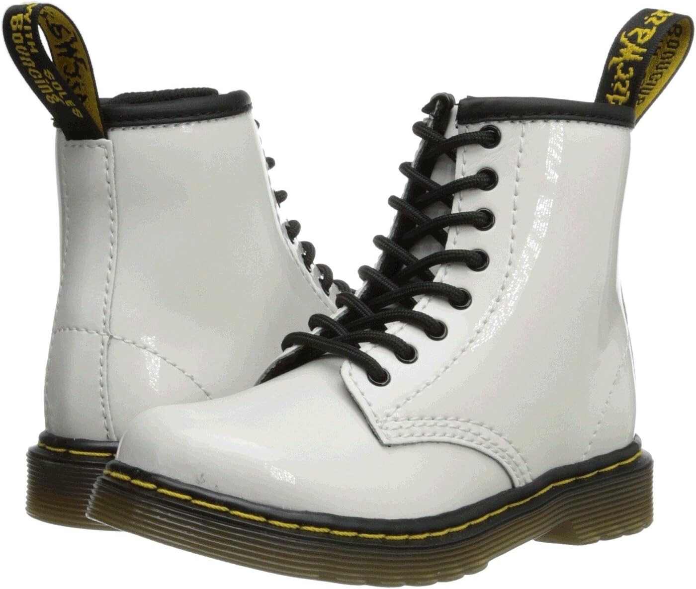 

Ботинки на шнуровке 1460 Infant Brooklee B Lace Up Fashion Boot Dr. Martens, цвет White Patent Lamper
