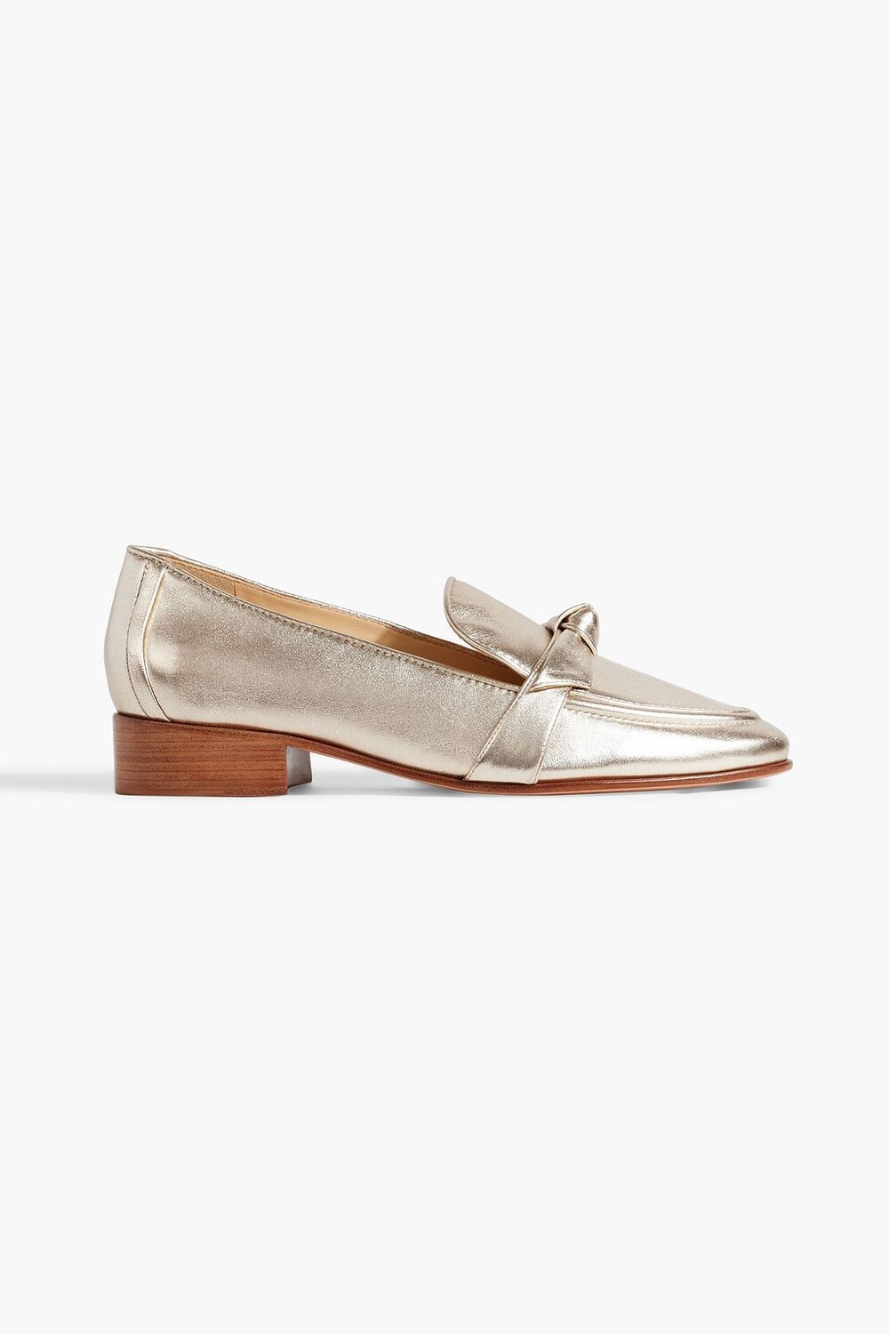 

Кожаные лоферы Clarita с металлизированным узором и завязками ALEXANDRE BIRMAN, золотой
