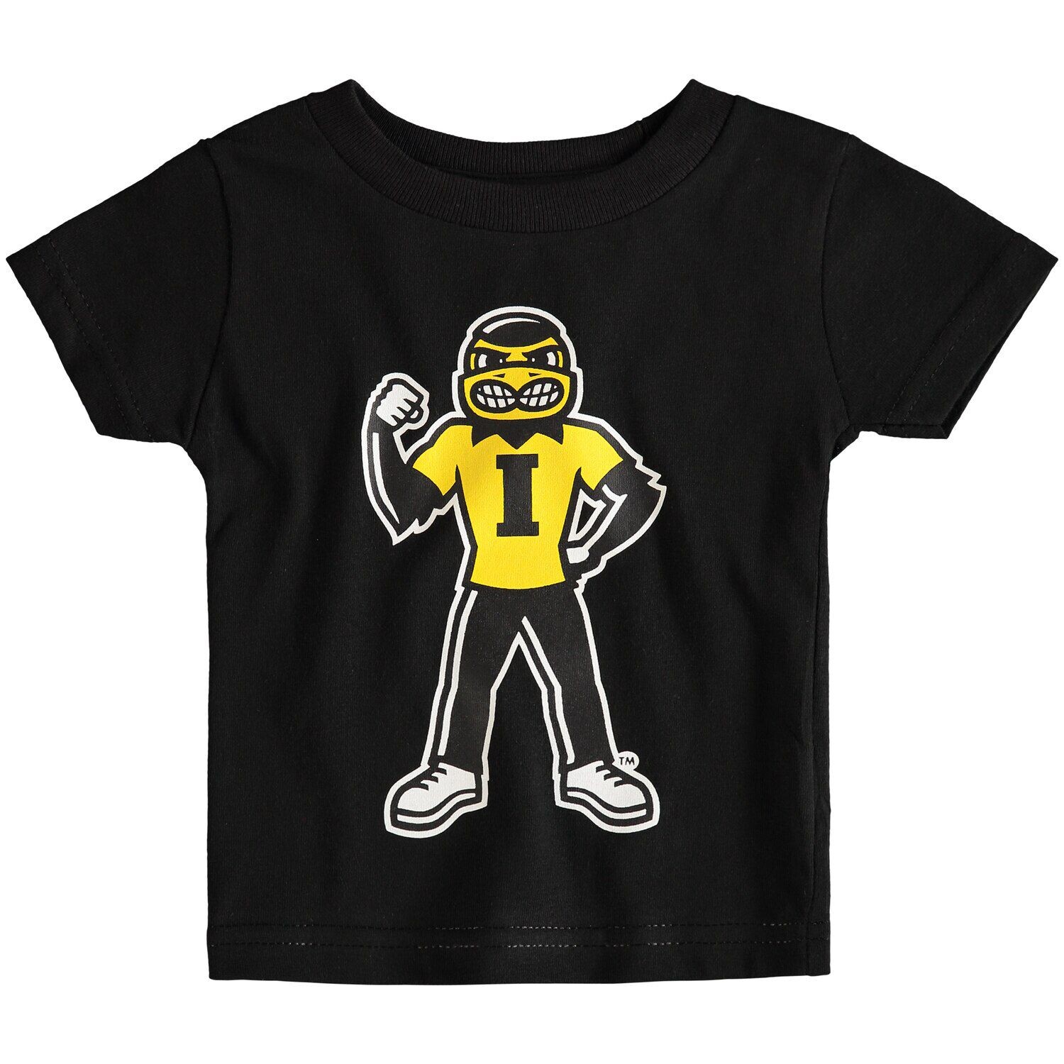 

Черная футболка с большим логотипом Infant Iowa Hawkeyes Unbranded
