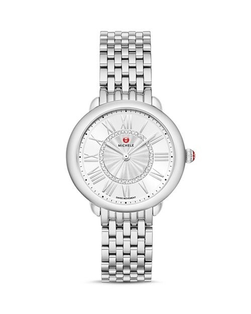 

Часы Serein Mid с двухцветными бриллиантами, 37 мм MICHELE, цвет Silver