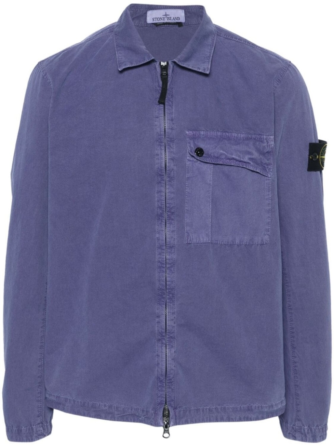 

Stone Island рубашка на молнии с нашивкой Compass, фиолетовый
