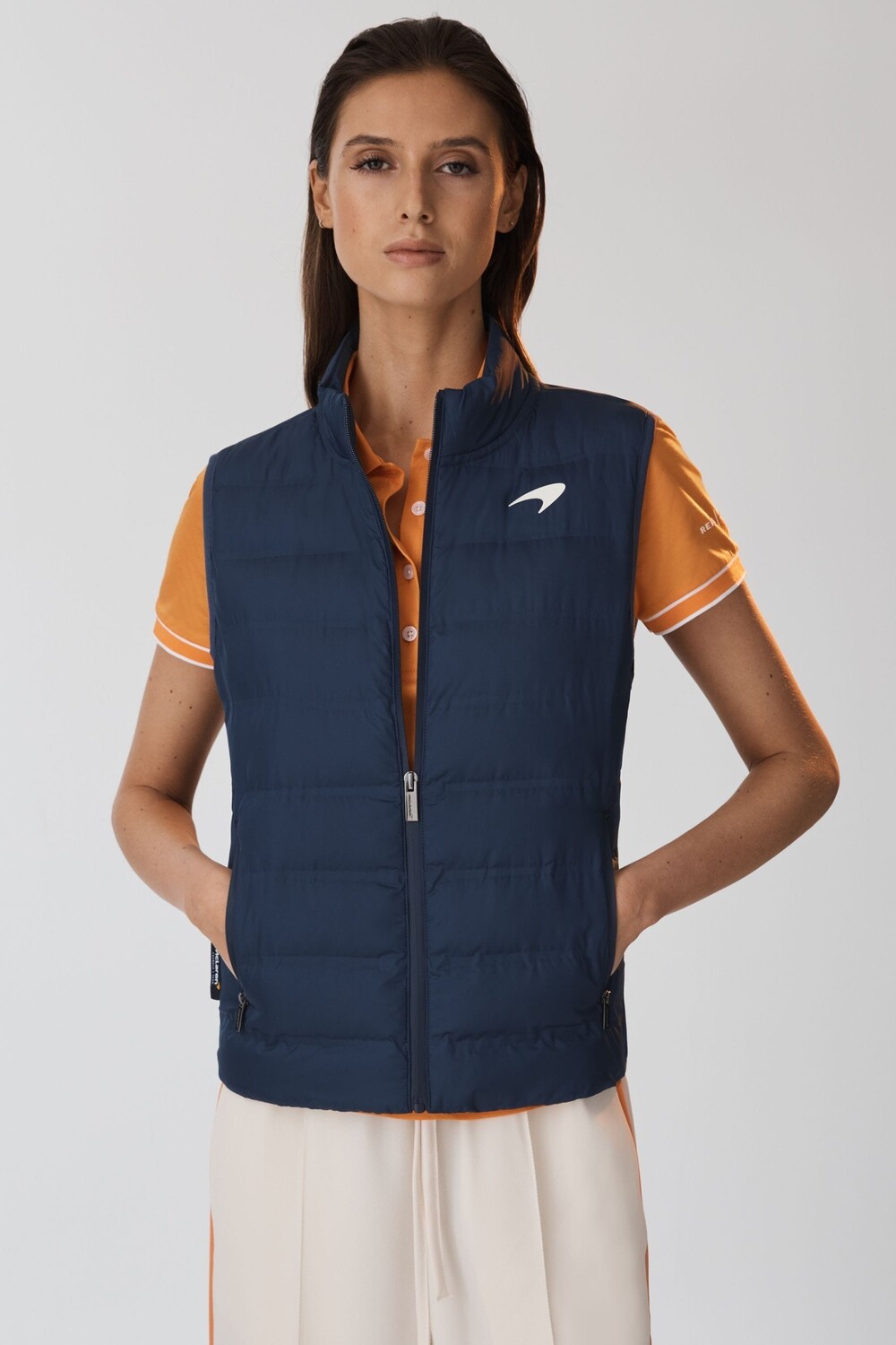 

Гибридный жилет McLaren F1 со стежкой и трикотажем Reiss X Mclaren F1 Team, синий