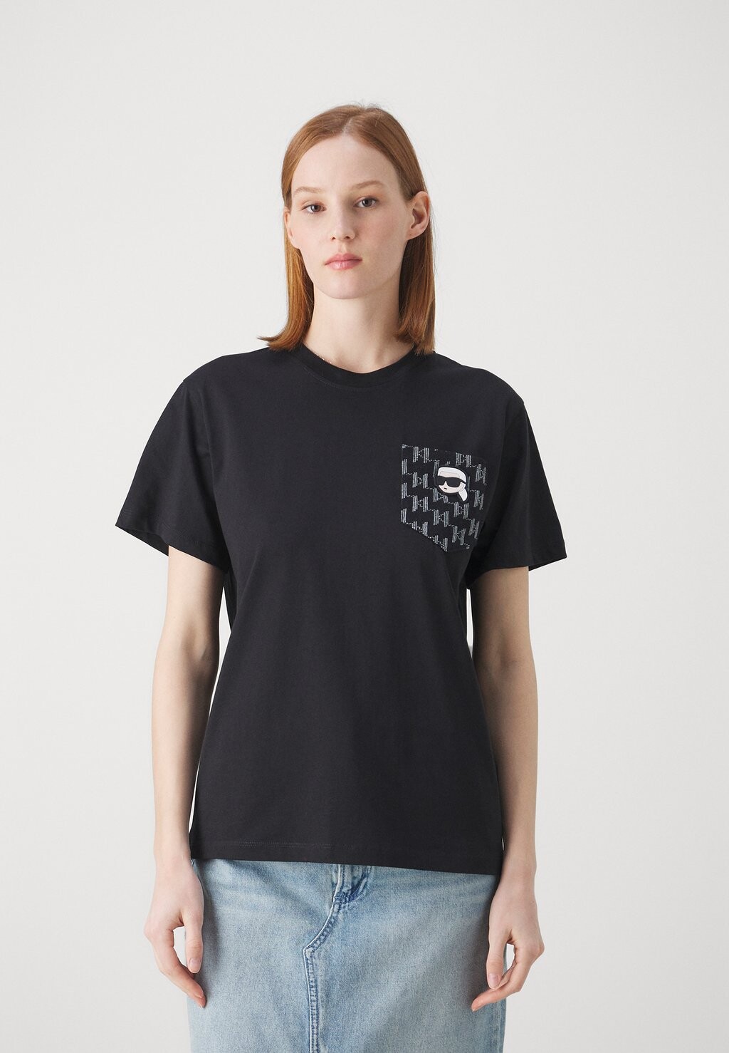 

Футболка с принтом KARL LAGERFELD POCKET LOGO, черный
