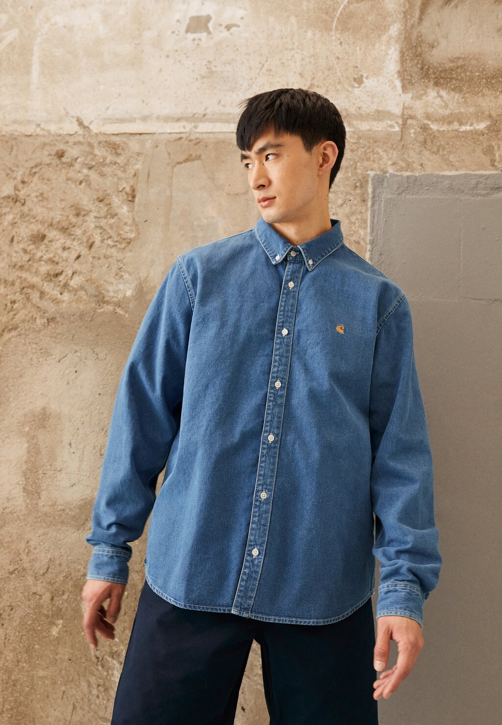 

Рубашка WELDON Carhartt WIP, цвет blue heavy stone wash