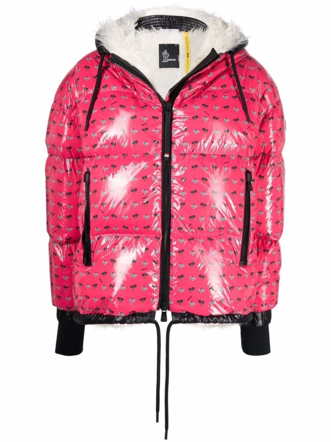 

Moncler Grenoble пуховик с логотипом, розовый