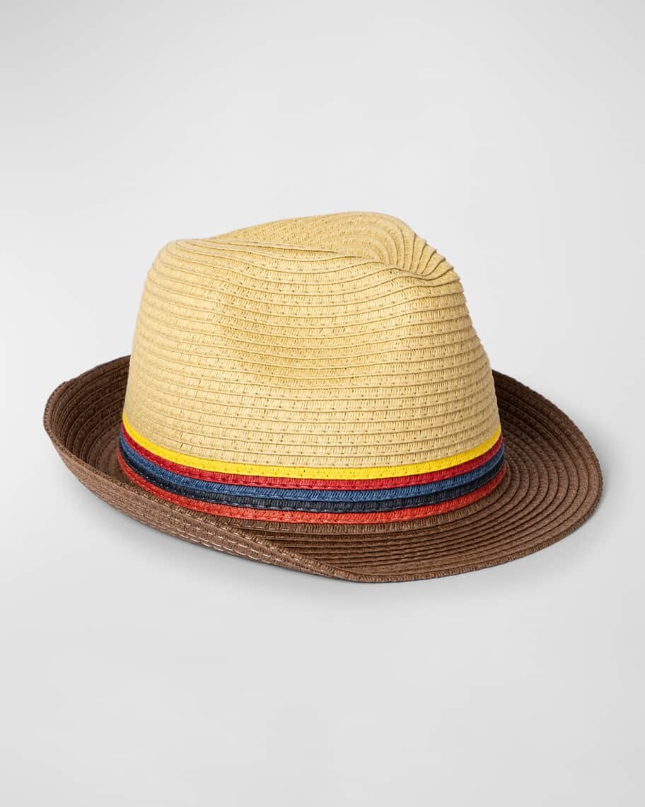 

Мужская соломенная шляпа Fedora в яркую полоску Paul Smith