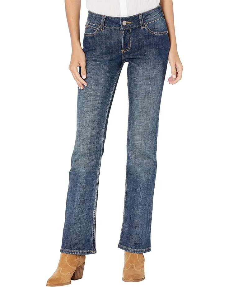 

Джинсы Wrangler Essential Mid-Rise Bootcut Jeans, синий