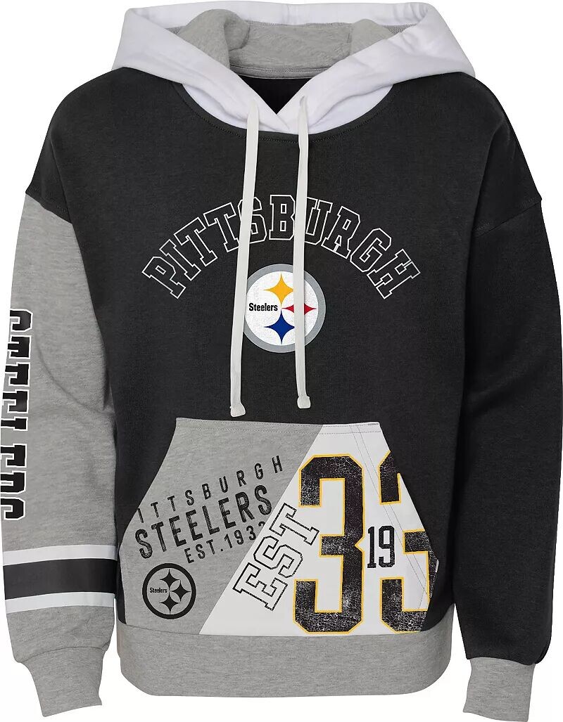

Nfl Team Apparel Пуловер с капюшоном для маленьких девочек Pittsburgh Steelers True Fan.