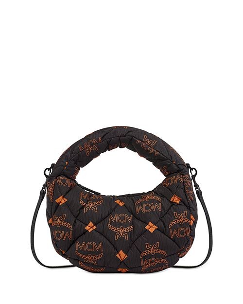 

Стеганая нейлоновая сумка-хобо Aren Maxi с монограммой MCM, цвет Black