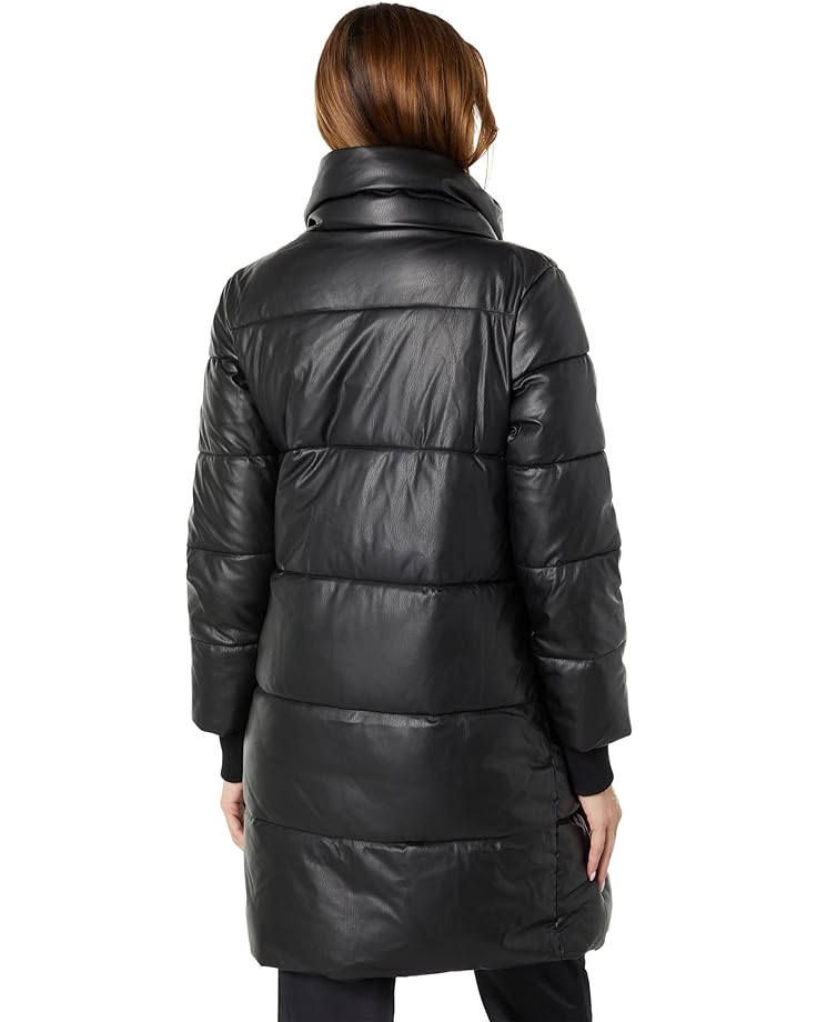 Пуховик NVLT Faux Leather Long Puffer, черный куртка zara kids faux leather puffer черный