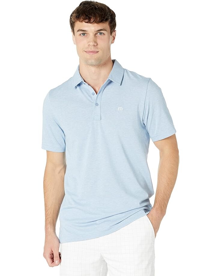 

Поло TravisMathew The Zinna, цвет Heather Light Blue