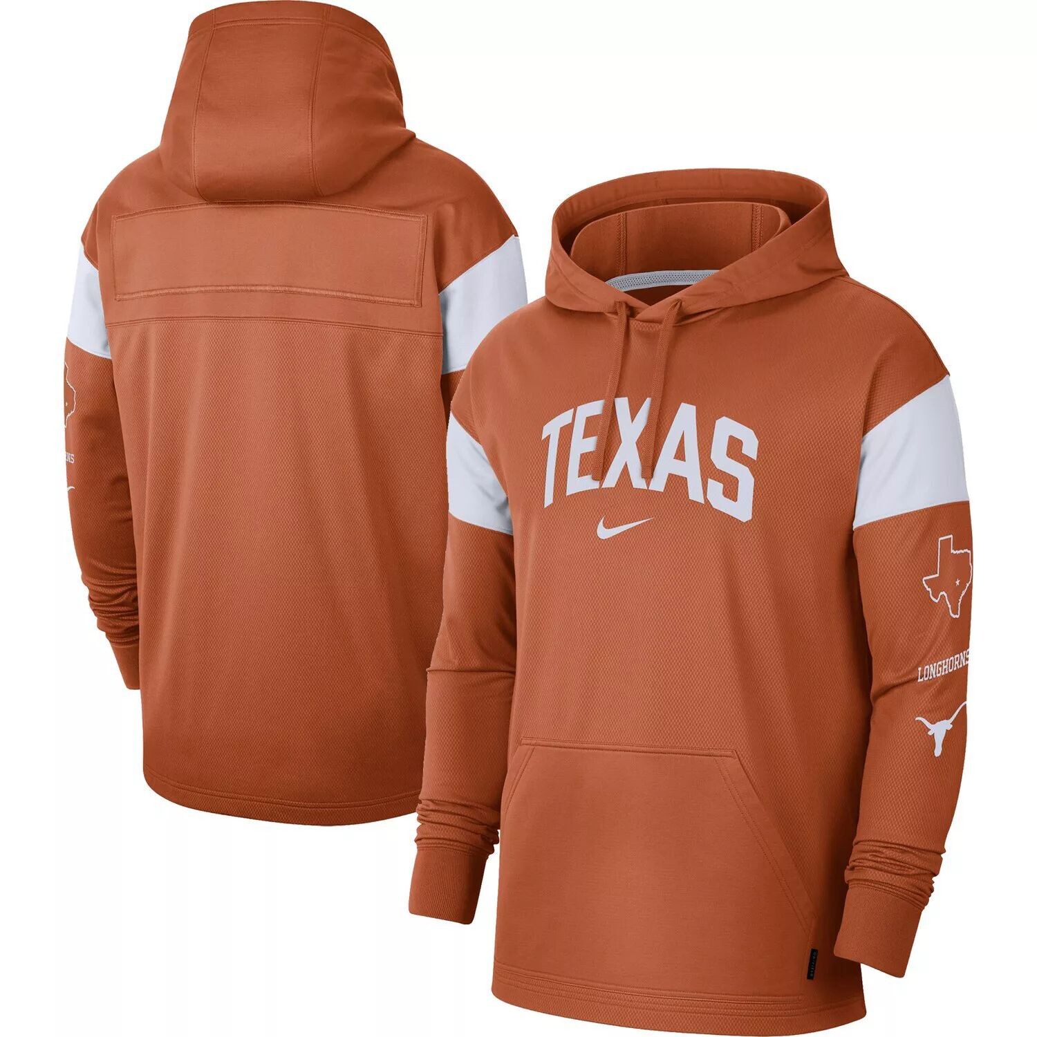 

Мужской пуловер с капюшоном Texas Orange Texas Longhorns Jersey Performance Nike