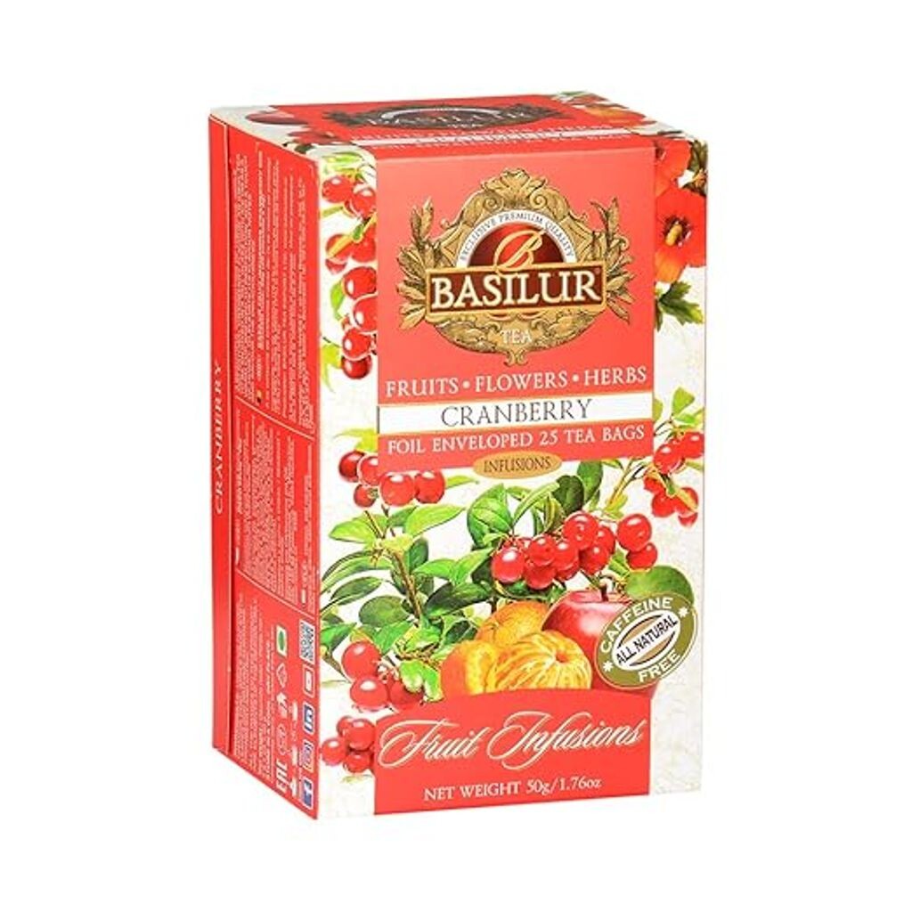 

Basilur CRANBERRY, пакетики с покрытием 25 x 2 г, гибискус