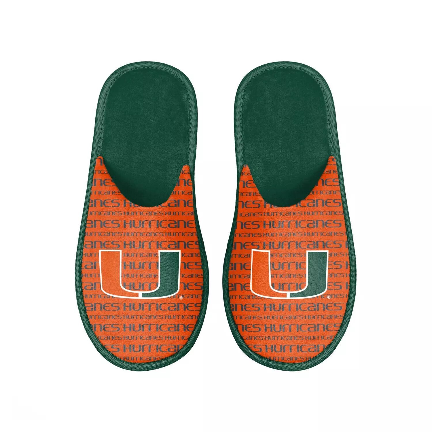 

Мужские шлепанцы с логотипом FOCO Miami Hurricanes Scuff