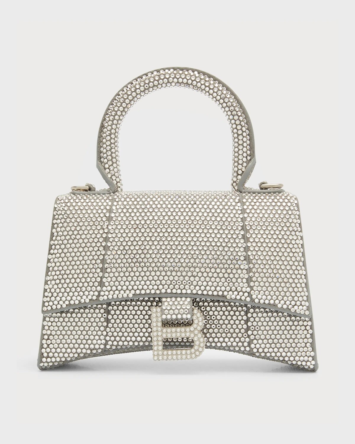 

Сумка Hourglass XS со стразами Balenciaga, цвет 1272 Sm Grey & Cryst 001