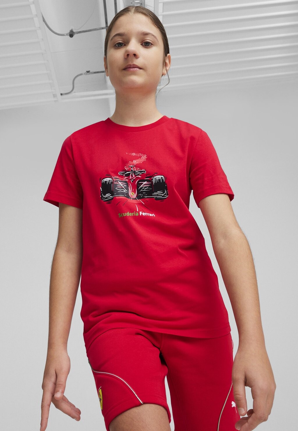 

футболка с принтом Scuderia Ferrari Race Youth Motorsport Graphic Puma, цвет rosso corsa