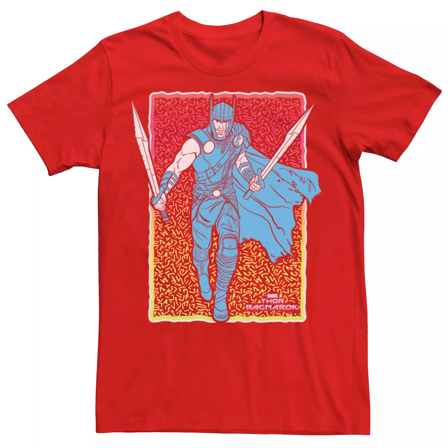 Мужская футболка с рисунком Marvel Thor Ragnarok Thor Neon Portrait thor 3 ragnarok thor scapula mp004051
