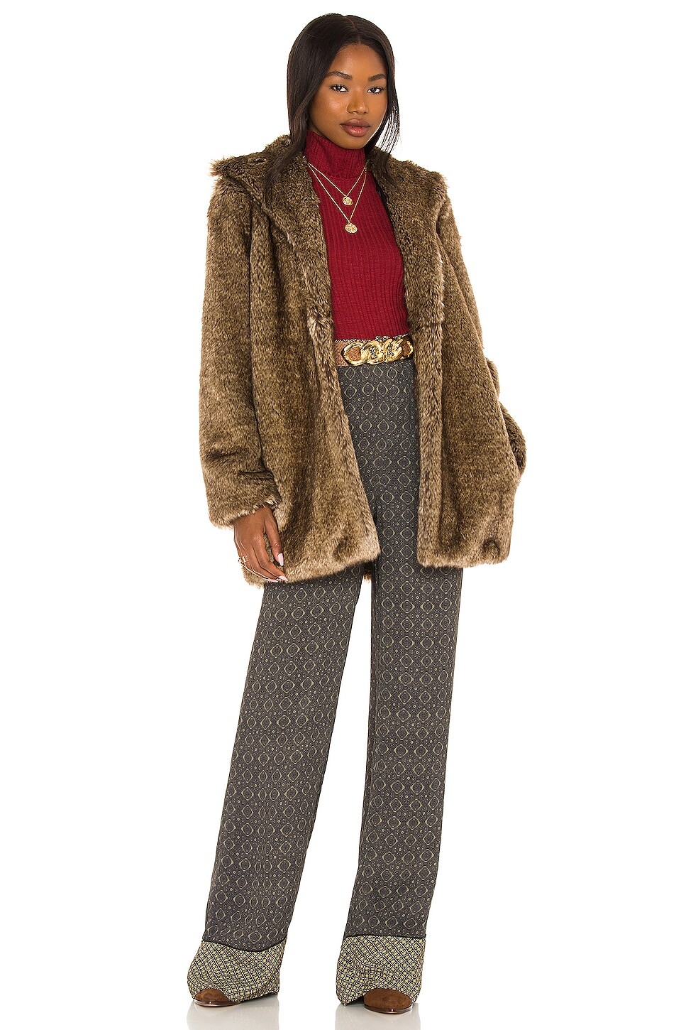 

Пальто House of Harlow 1960 x REVOLVE Savoy, цвет Brown Multi