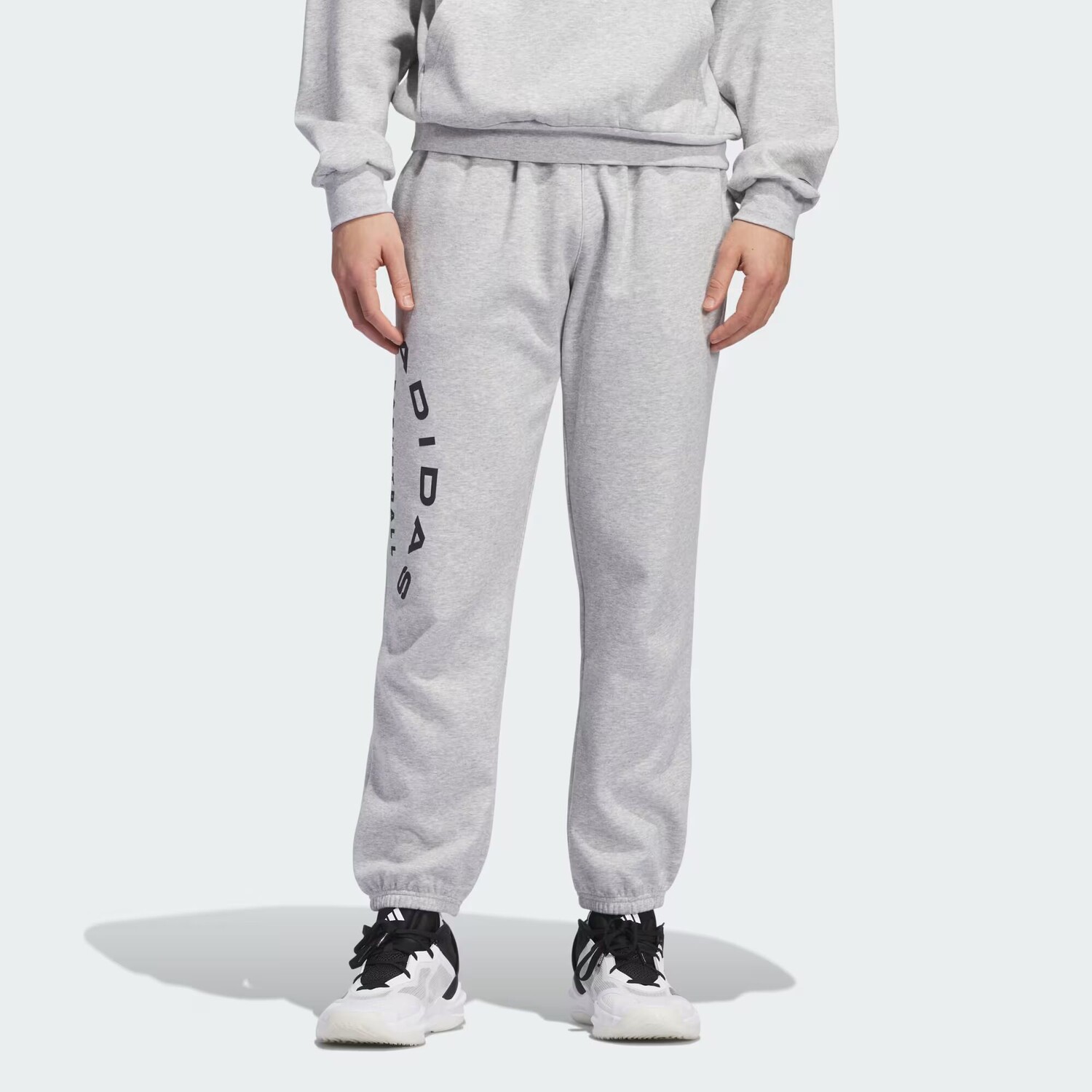 

Тональные флисовые брюки Adidas, цвет Medium Grey Heather/Black