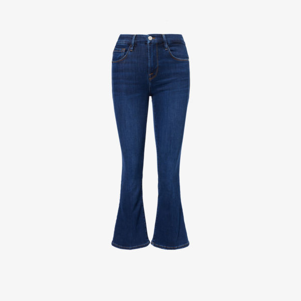 Расклешенные джинсы со средней посадкой и логотипом из смесового денима стрейч Frame, цвет majesty