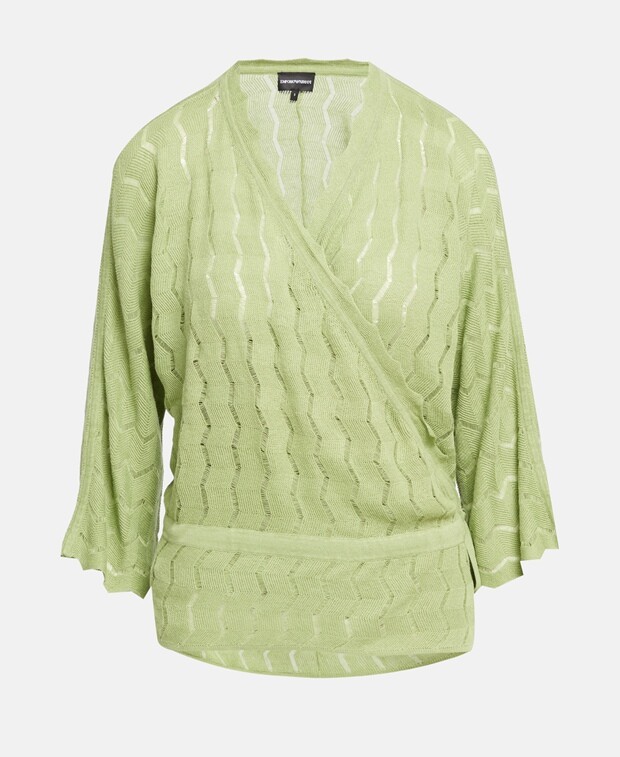 

Льняной кардиган Emporio Armani, зеленый