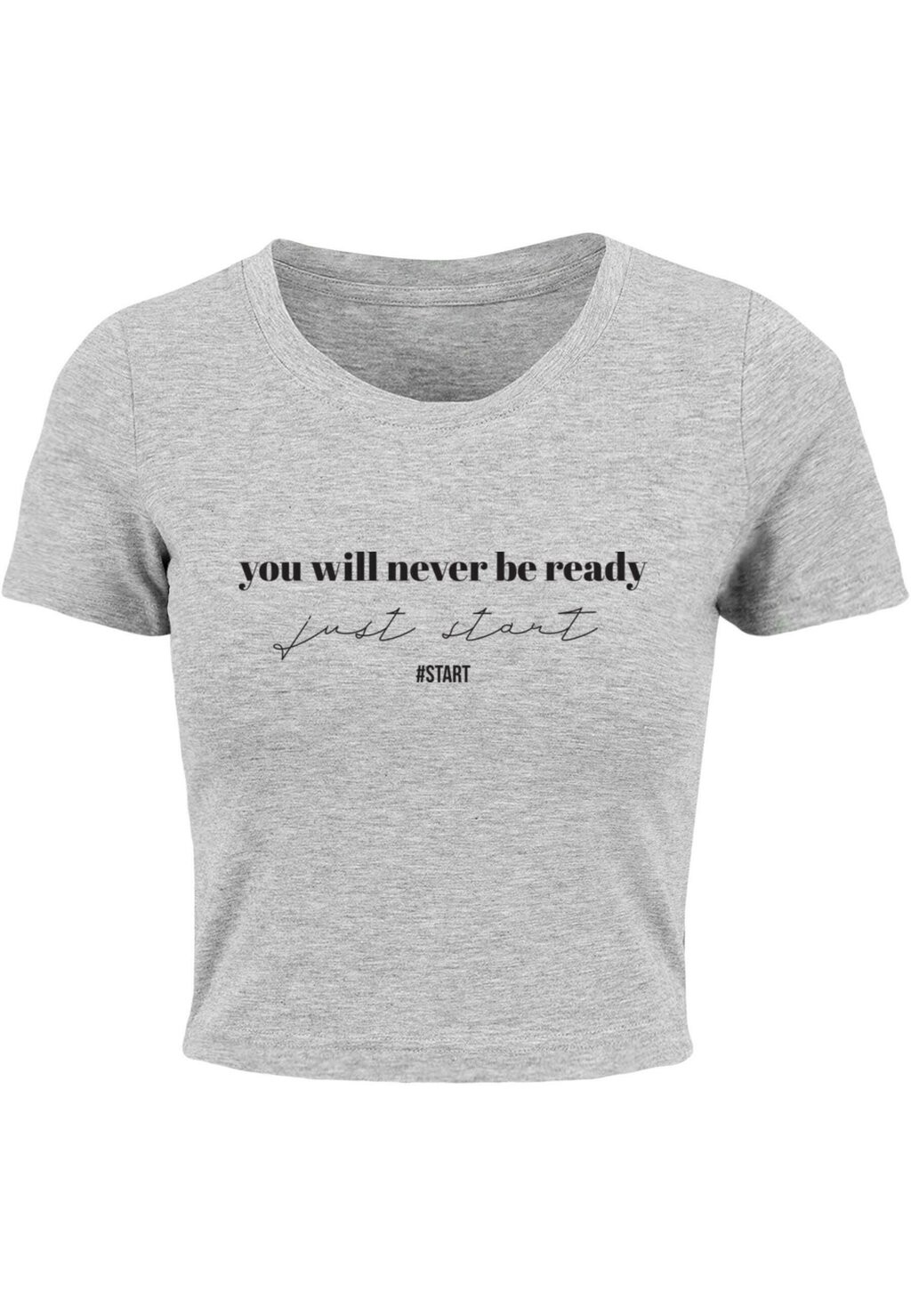 

Футболка с принтом JUST START CROPPED TEE Merchcode, серый