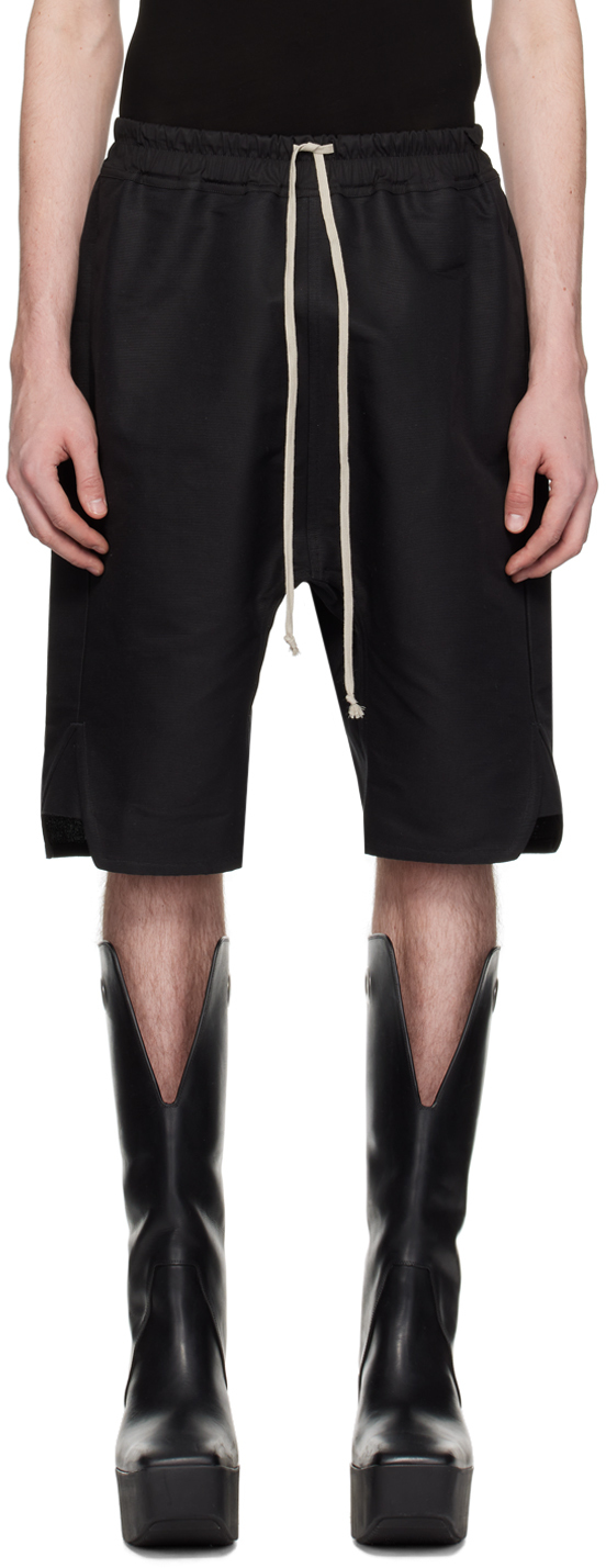 Черные шорты на кулиске Rick Owens, цвет Black