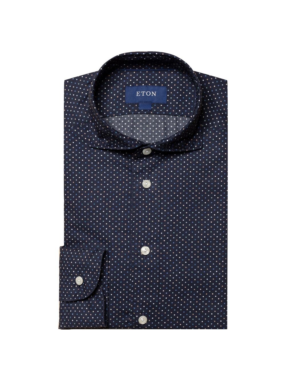 

Рубашка Slim Fit из хлопка и тенсела в горошек Eton, зеленый